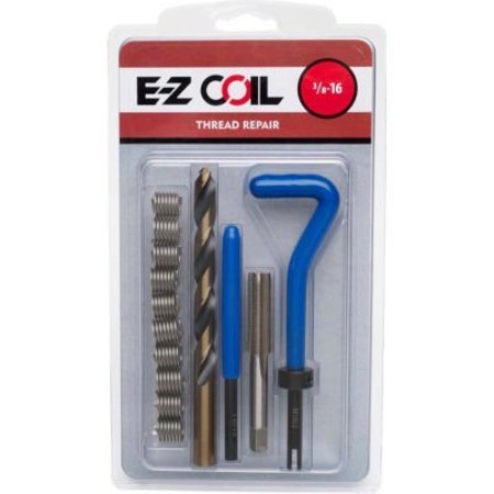 E-Z LOK Free-Running Helical Insert Repair Kit, Helical Inserts, 3/8"-24, Plain 18-8 Stainless Steel SK31015